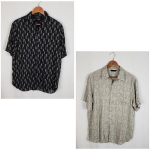 Two Geometric Design Shirts Size L